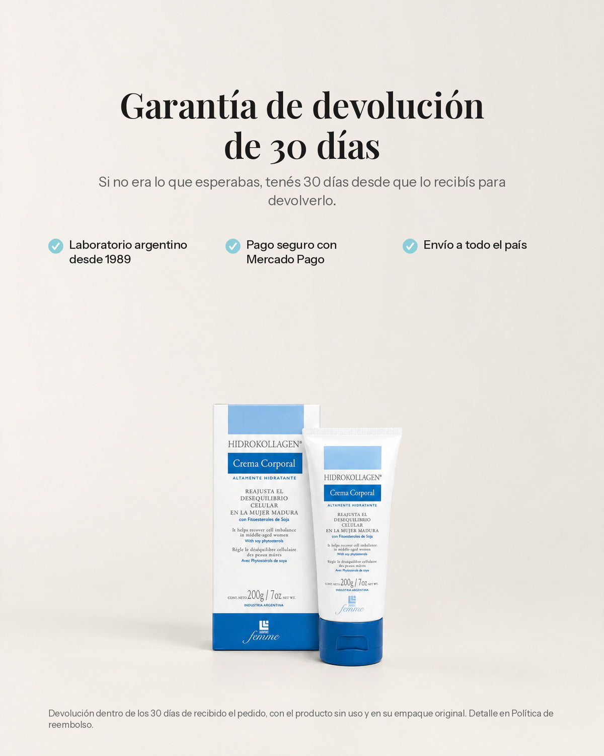 HidroKollagen — garantía de devolución de 30 días